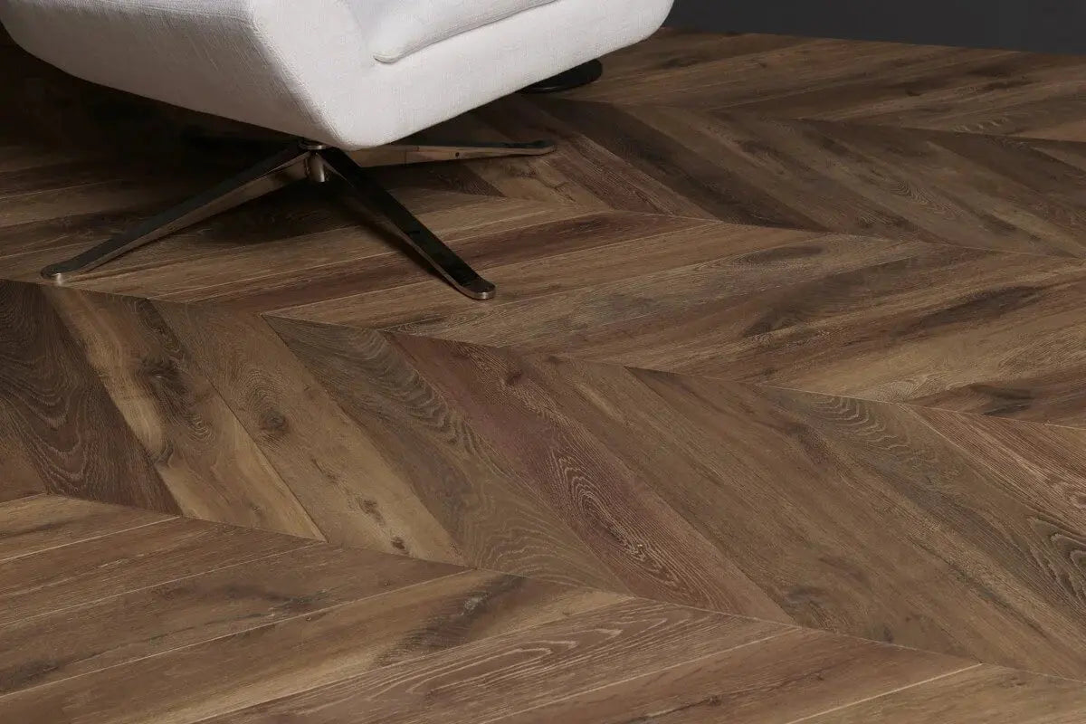 Cremona Exotic Chevron - Bologna European Oak - Engineered Hardwood Villagio Floors