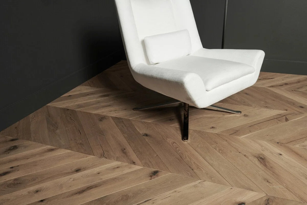 Cremona Exotic Chevron - Pomezia European Oak - Engineered Hardwood Villagio Floors