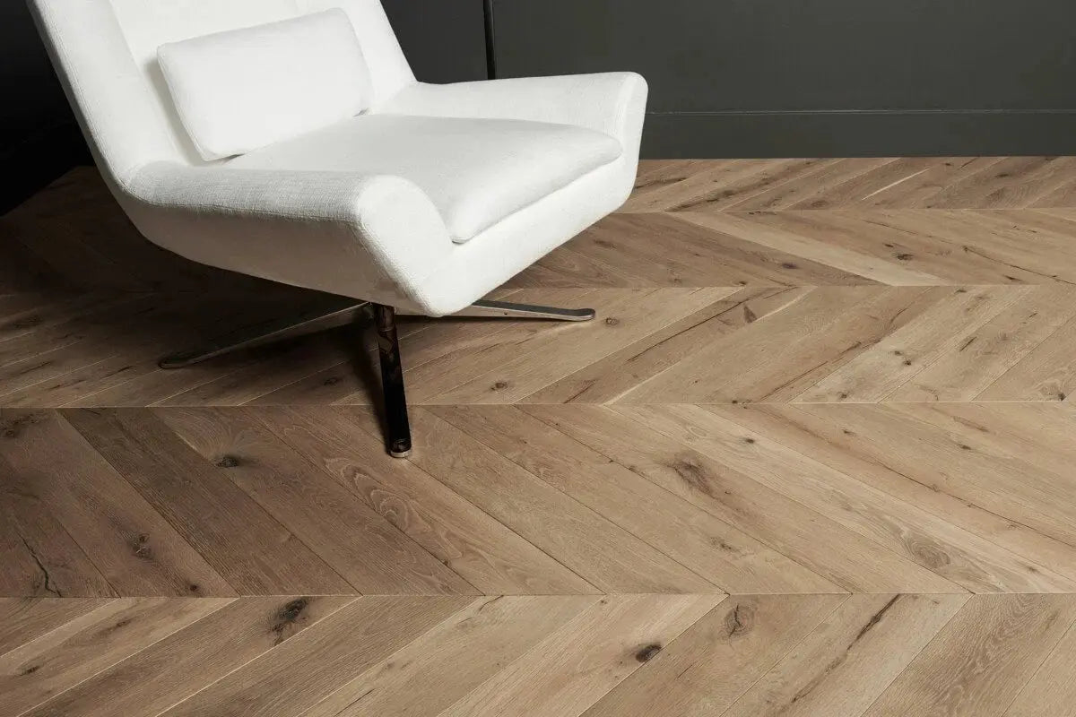 Cremona Exotic Chevron - Pomezia European Oak - Engineered Hardwood Villagio Floors
