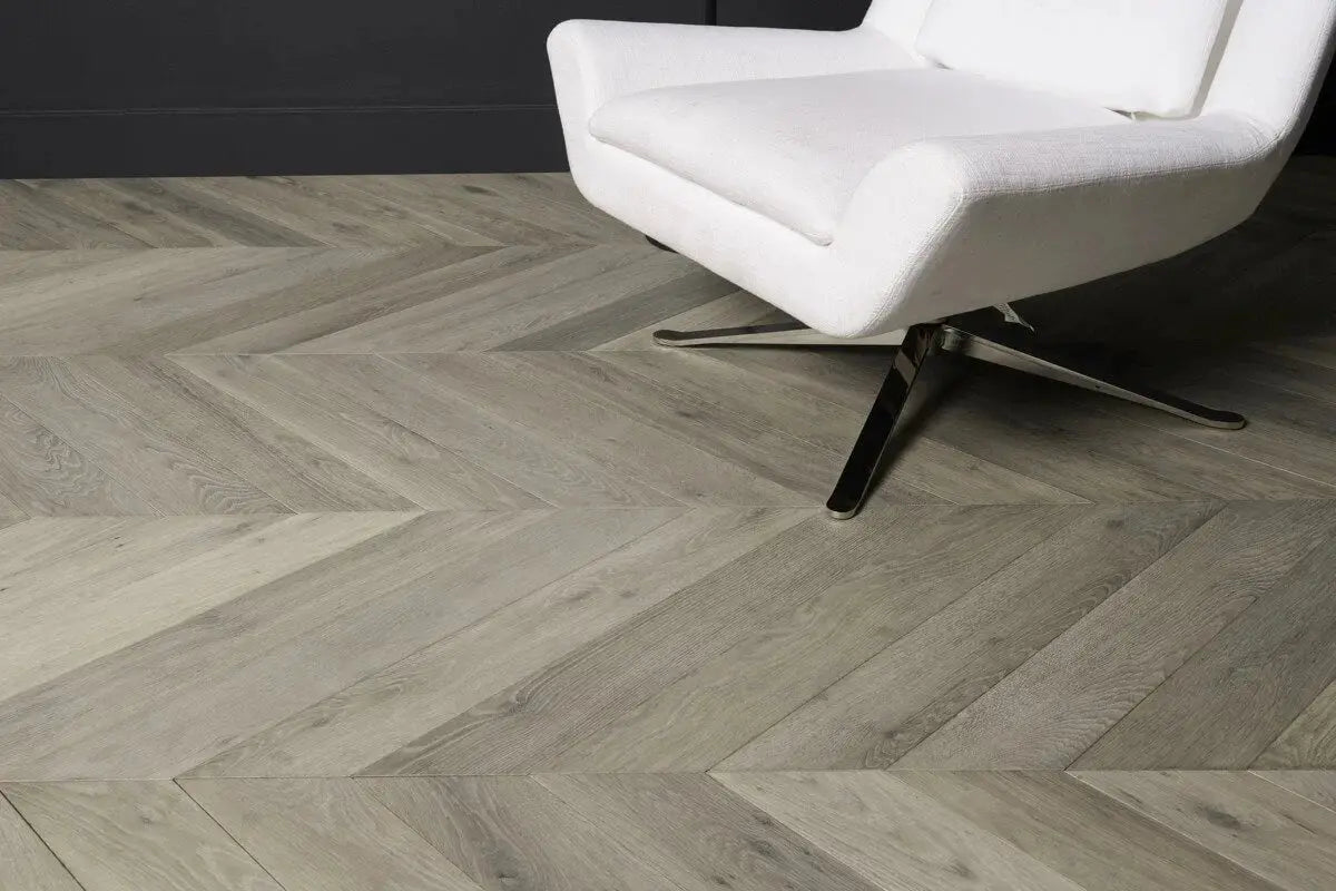 Cremona Exotic Chevron - Marsala European Oak - Engineered Hardwood Villagio Floors