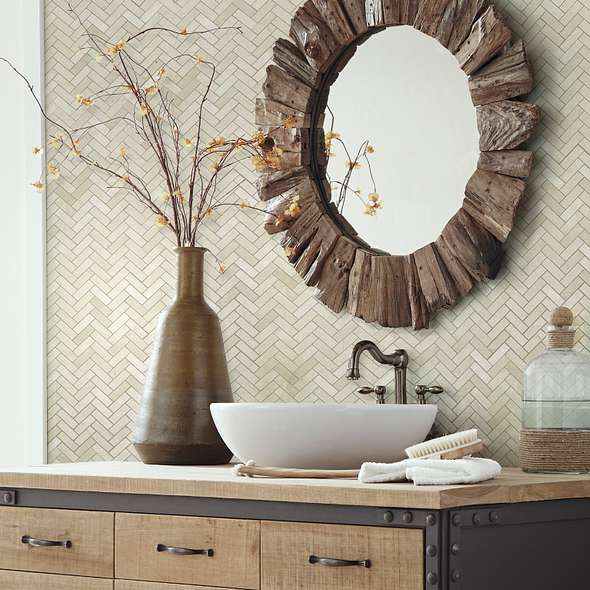 PEARL HERRINGBONE MOSAIC - Tile Shaw Floors