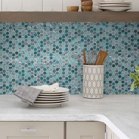 MOLTEN HEXAGON GLASS - Tile Shaw Floors