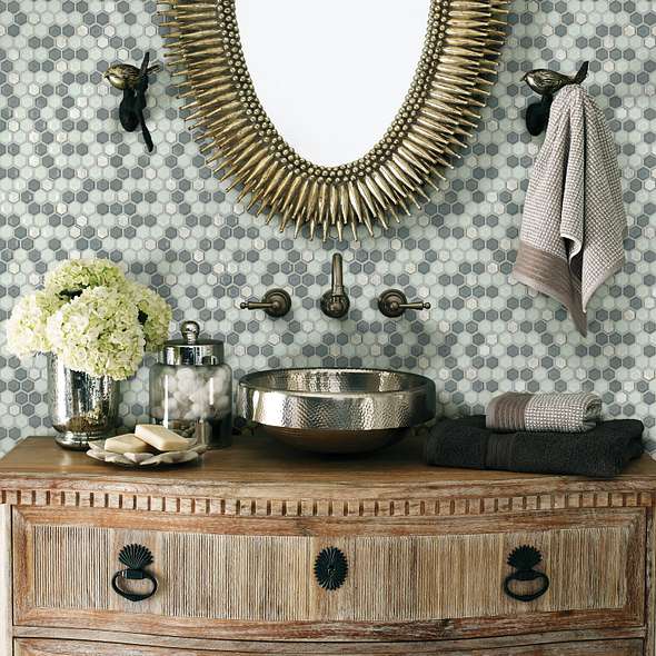 MOLTEN HEXAGON GLASS - Tile Shaw Floors