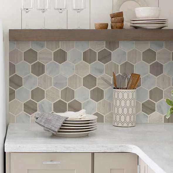 Pearl Mosaic Hex - Tile Shaw Floors
