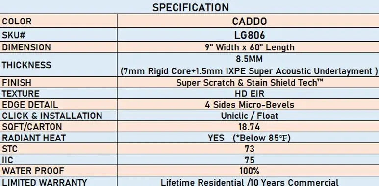 8.5mm Scratch Shield - Caddo - LVP Lago Flooring