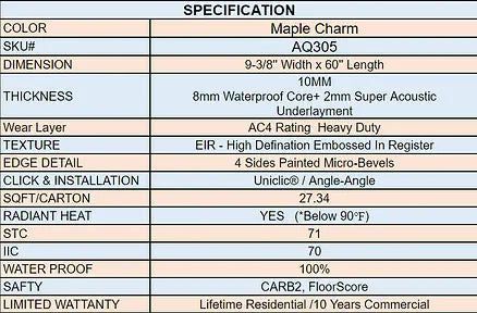 AquaPro - Maple Charm - Laminate Lago Flooring
