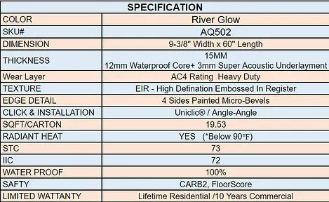 AquaPro Max - River Glow - Laminate Lago Flooring