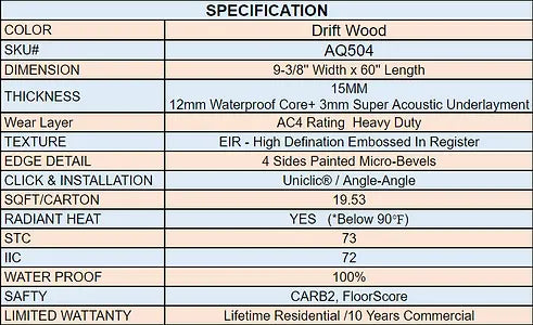 AquaPro Max - Drift Wood - Laminate Lago Flooring
