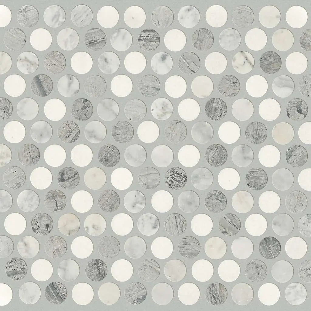 CHATEAU PENNY ROUND MOSAIC - Tile Shaw Floors