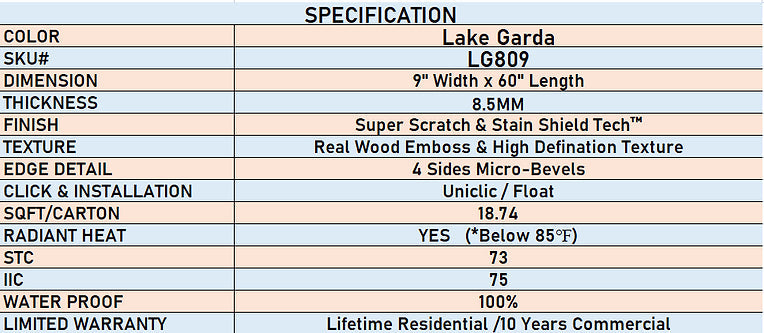 8.5mm Scratch Shield - Lake Garda - LVP Lago Flooring