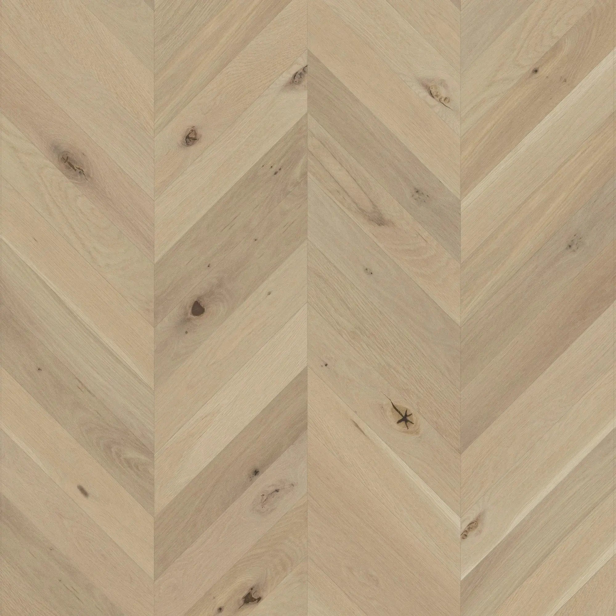 Chevron - White Oak White Mist - Engineered Hardwood Mirage