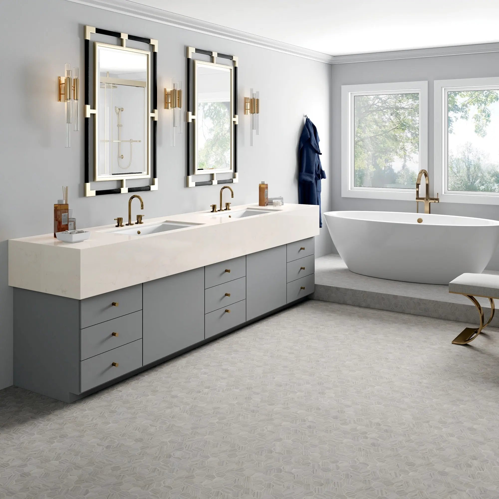 ONE Quartz - Stone Look - Jasmine White - Countertops daltile